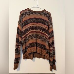 Ivy Crew Classics Patterned Knit Sweater Vintage Style Size M